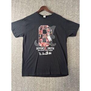 DeVonta Smith Signed Large Crimson Tide 2020 Heisman T Shirt Alabama Autographed